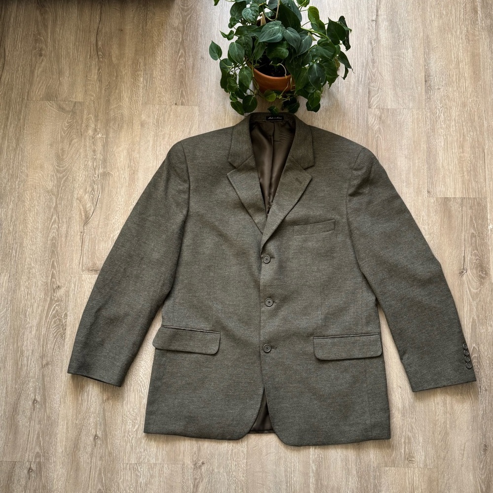 Green Textured Oversized Blazer